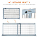 PawHut Adjustable Wooden Pet Gate Freestanding Dog Barrier for Doorway, Grey