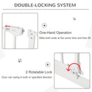 PawHut Adjustable Safety Gate w/ 3 Extensions and Four Adjustable Screws, White