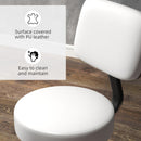 HOMCOM Adjustable Swivel Salon Chair Padded Seat Back 5 Wheels White