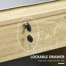 HOMCOM Computer Desk Writing Desk with Five Drawers for Home Office Oak