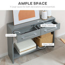 HOMCOM Console Tables, Hallway Table w/ Drawers and Shelf for Living Room,Grey