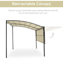Outsunny Patio Metal Gazebo Door Window Awning Wall Mount Outdoor Shelter