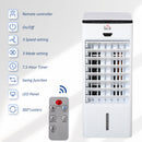 Portable Air Cooler Evaporative Cooler Humidifier with Ice Crystal Box Remote Controller 7.5 Hour Timer 3 Mode 3 Speed Swing and Ice Cooling Function for Bedroom Dorm Office White 9 Settings Fan