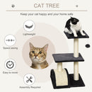 PawHut Cat Tree Activity Center w/ Scratching Posts Sisal Arc Hanging Ball Grey