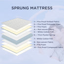 HOMCOM Single Mattress W/ Breathable Foam Pocket Innerspring 190cmx90cmx18cm