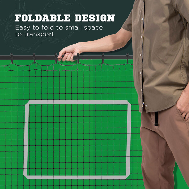 HOMCOM Foldable Football Rebounder Net Adjustable Angles with Target Zone, Black