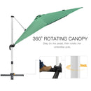 Outsunny 3 x 3(m) Cantilever Roma Parasol Garden Umbrella with Cross Base Green