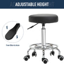 Vinsetto Round PU leather Salon Beautician Stool Adjustable Height w/ Footrest