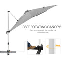 Outsunny 3 x 3(m) Cantilever Roma Parasol Garden Umbrella with Cross Base Grey