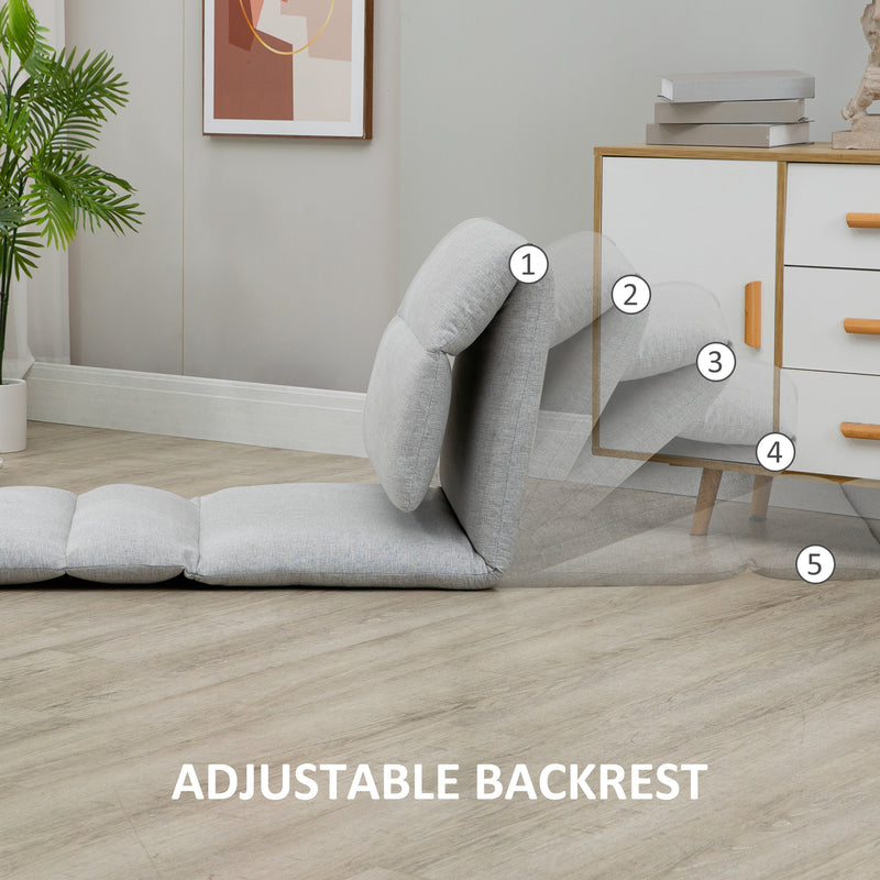 HOMCOM Adjustable Floor Chair with Back Support for Gaming Meditation Grey