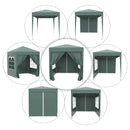 Outsunny 2mx2m Green Pop Up Gazebo Party Tent Canopy Marquee with Storage Bag