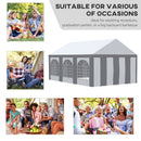 Outsunny 6 X 4m Party Tent, Marquee Gazebo With Sides, Windows And Double Doors