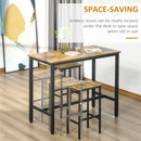 HOMCOM Industrial Bar Stools Set of 2, Kitchen Bar Chairs Home Pub Rustic Brown