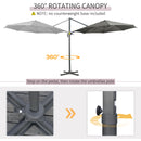Outsunny 3 x 3(m) Cantilever Parasol Garden Umbrella with Cross Base Grey