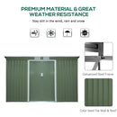 Outsunny 9 x 4FT Outdoor Metal Frame Garden Storage Shed w/ 2 Door, Green