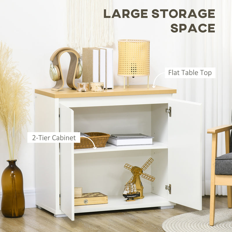 HOMCOM Sideboard Living Room Cabinet with Double Door Cabinet Adjustable Shelf