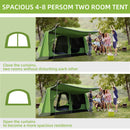 Outsunny Two Room Dome Tent Camping Shelter W/ Porch And Portable Carry Bag