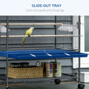 PawHut Large Bird Cage Budgie Cage for Finch Canaries Parrot with Stand Grey