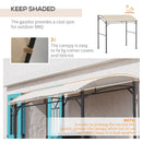 Outsunny 2.2 x 1.5 m BBQ Gazebo Tent Sun Shade with Canopy and 10 Hooks, Beige