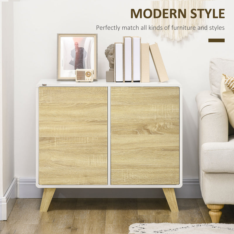 HOMCOM Modern Storage Cabinet with Push to Open Doors and Adjustable Shelf