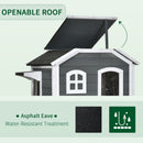 PawHut Wooden Cat House Cat Cave Pet Shelter Condos Outdoor Grey