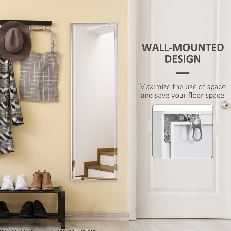 HOMCOM Full Length Mirror Dressing Mirror Wall-Mounted for Bedroom White