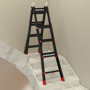 HOMCOM 4M Aluminium Duo Ladder Telescopic Herringbone Multi-Purpose DIY Non-Slip