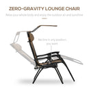 Outsunny Zero Gravity Lounger Chair, Folding Camping Reclining Chair, Brown