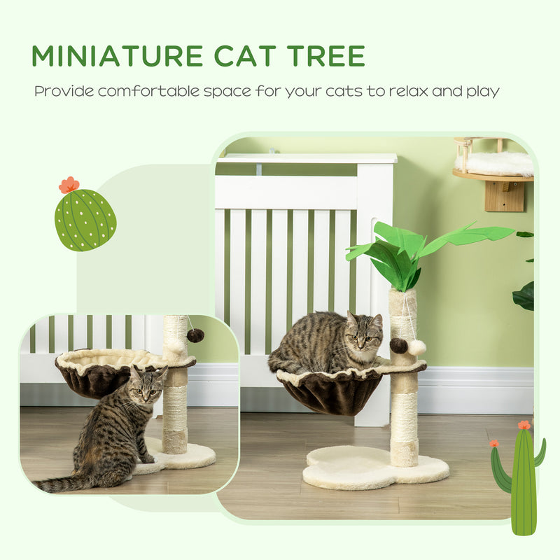 palm tree cat tower PawHut 68cm Cat Tower Palm Tree Shaped Cat Tree w/ Hammock