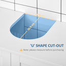 kleankin White Bathroom Pedestal Under Sink Cabinet with Storage Shelf & 2 Doors