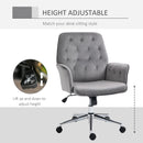 Vinsetto Swivel Computer Chair w/ Arm Modern Style Tufted Home Office Deep Grey