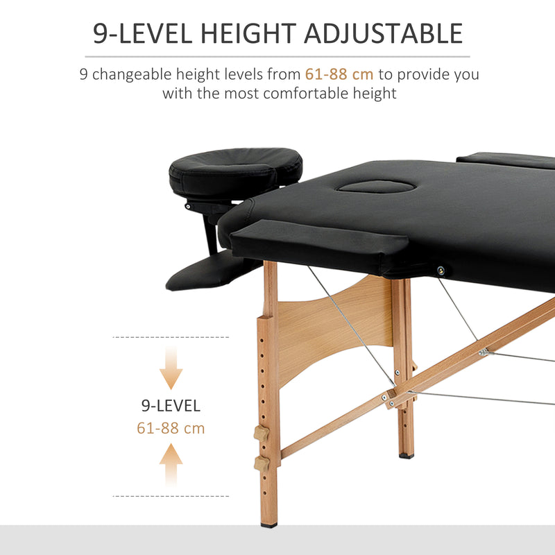 HOMCOM Salon Portable Folding Massage Table Bed Tattoo Therapy  Couch 2 Section