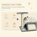 PawHut Cat Tree Plush Scratcher Kitty Activity Play Center Tunnel Dangling Ball