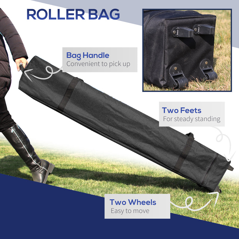 Outsunny Pop Up Gazebo Foldable w/ Wheeled Carry Bag & 4 Weight Bags, Blue