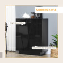 HOMCOM High Gloss Storage Cabinet for Bedroom Living Room Dining Room Black