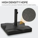 Outsunny 20KG Square Patio Umbrella Base, Fits 32mm,38mm,48mm Pole - Black