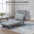 HOMCOM Sofa Bed Foldable Portable Armchair Sleeper Lounge with Pillow Light Grey