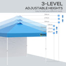 Outsunny 3x3(M) Pop Up Gazebo Canopy Tent w/ 1 Sidewall Carrying Bag Blue