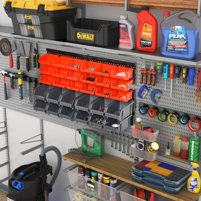DURHAND 30 Cubbie On-Wall Storage Board Tool Screw Organiser Garage w/ Screw Kit
