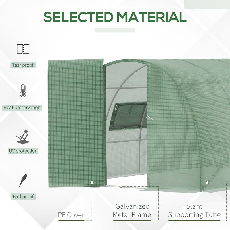 Outsunny  4 x 3M Reinforced Walk-in Polytunnel Garden Greenhouse Steel Frame