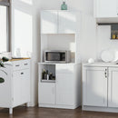 HOMCOM Kitchen Cupboard with Hutch Pantry Storage Cabinet Hutch Microwave Shelf