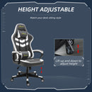 Vinsetto Racing Gaming Chair w/ Lumbar Support, Gamer Office Chair, Grey White