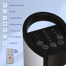 Homcom Freestanding Tower Fan 3 Speed 3 Mode 7.5h Timer 70 Degree Oscillation LED Panel 5M Remote Controller Black And White Fan Mode Timer 70° Oscillation Panel Controller