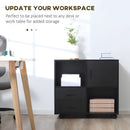 Vinsetto Printer Stand Mobile Office Storage Cabinet W/ Shelves Drawers, Black