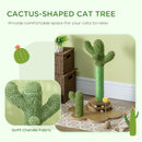 PawHut 60cm Chenille Cat Activity Centre w/ Interactive Toy Balls - Green