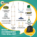Outsunny Ninja Obstacle Course w/ Monkey Bar, Gym Ring, Climbing Rope, Ladder