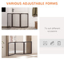 Pawhut Folding Pet Gate Fence Free Standing Child Safety Indoor Wood Durable
