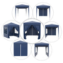 Outsunny 2mx2m Blue Pop Up Gazebo Party Tent Canopy Marquee with Storage Bag