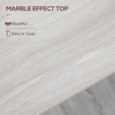 HOMCOM 120 cm Rectangular Breakfast Bar Table for 4 People, Steel Legs, White