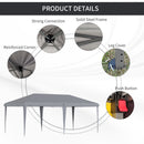 Outsunny 3 x 6 m Pop Up Gazebo Patio Party Event Heavy Duty Canopy Grey